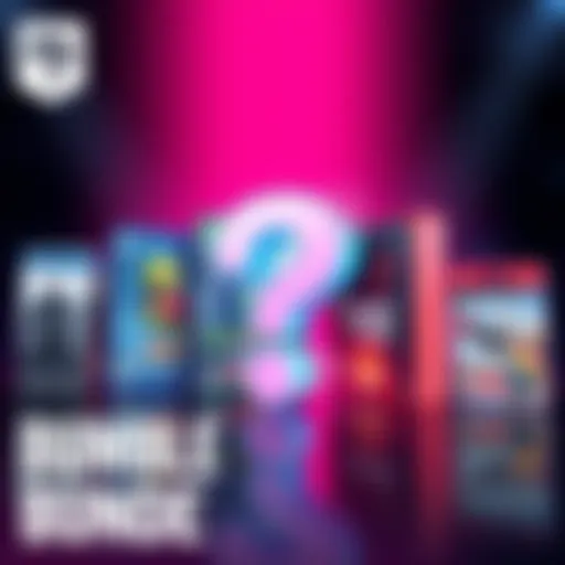 A graphic showing game bundles with a question mark, representing speculation about Humble Bundle deals in April 2026.