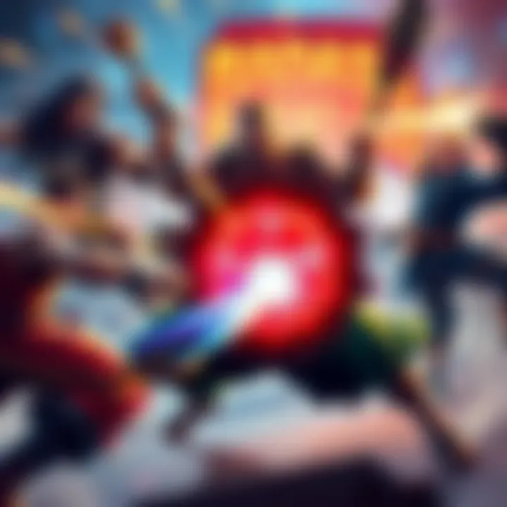 A dynamic scene showcasing intense fighting gameplay with diverse characters from Humble Bundle's Badass Brawlers