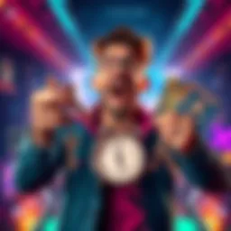 An excited gamer holding various game keys, showcasing popular titles like Let's School, Lil Gator Game, and Wildmender. A clock is ticking down to show urgency.