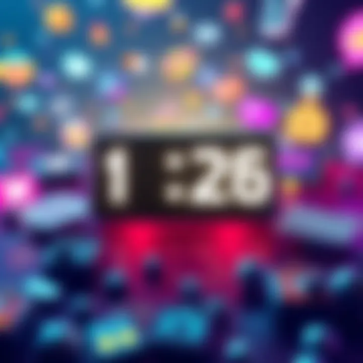 A digital clock counting down to the May 2026 Humble Choice launch, surrounded by gaming icons and community chat bubbles.