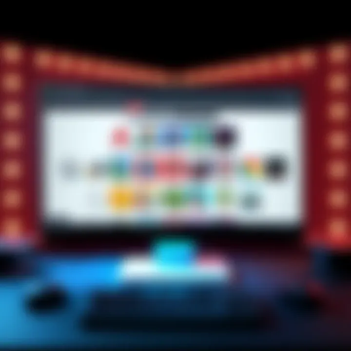 A computer screen displaying a userscript interface for managing HumbleBundle game keys. Icons of various games are organized in a neat layout with key information visible.