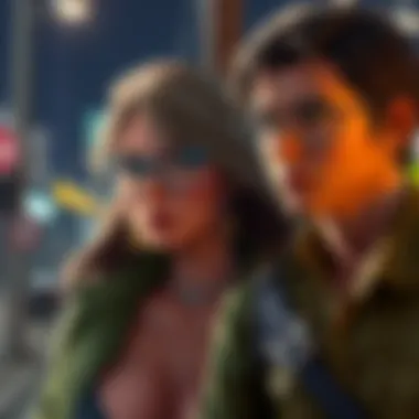 Hunnigan character design in the remake, showcasing her new look without glasses, with Leon nearby