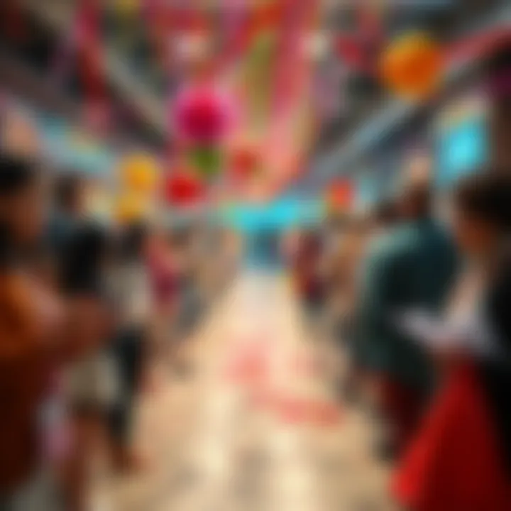 Participants engaging in a scavenger hunt for St. Jude, with streamers and items being collected in a festive atmosphere
