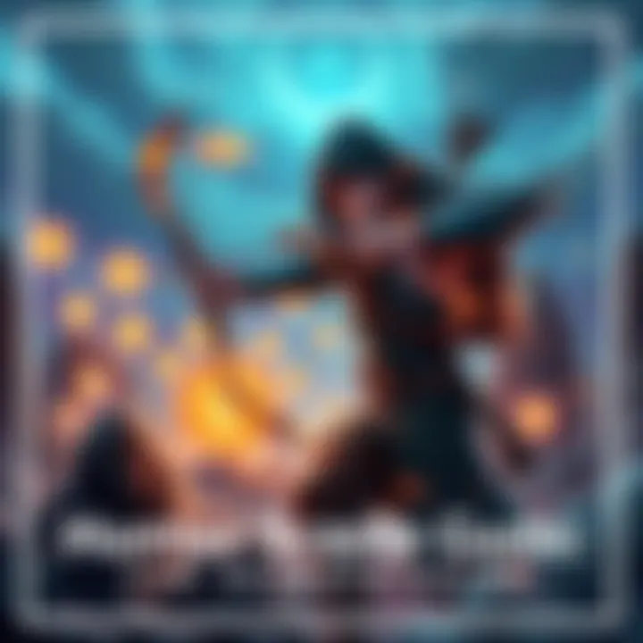 A hunter aiming with a bow, surrounded by glowing symbols representing ascension and progress, set in a fantasy landscape.