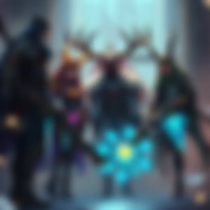 A group of players discussing their favorite Hunter builds in Edge of Fate, featuring characters equipped with the Prismatic HoIL and Cyrtarachne setup.