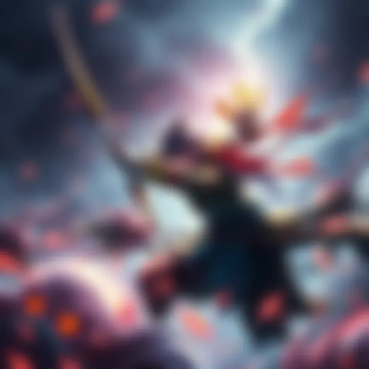 A skilled player using the Hunter class in Tsushima Legends, showcasing their bow and agility against enemies.