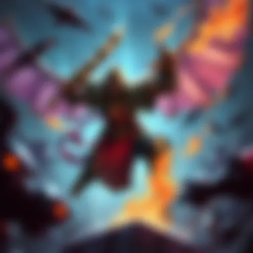 A Hunter character using the Consecrate card to clear the board in a game.