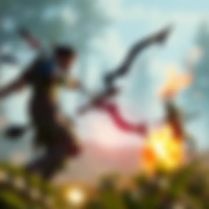 A gameplay scene showing a character wielding an insect glaive, attacking a target with a focus on homing strikes and dodging mechanics