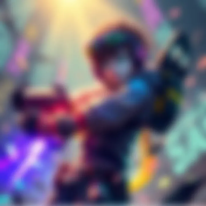 Hunter character with prismatic abilities A detailed illustration of a Hunter character using prismatic abilities in a vibrant gaming environment