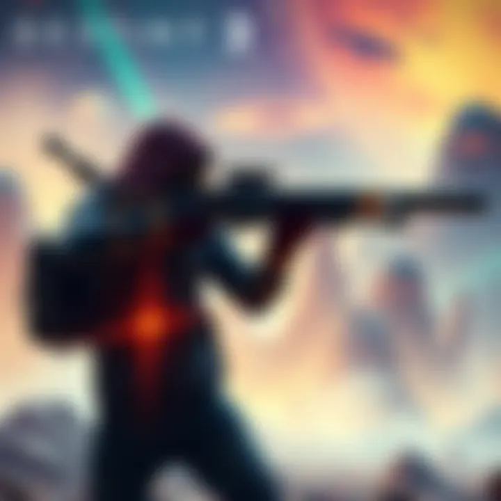 A Hunter character in Destiny 2 aiming with a hand cannon, set against a vibrant alien landscape.