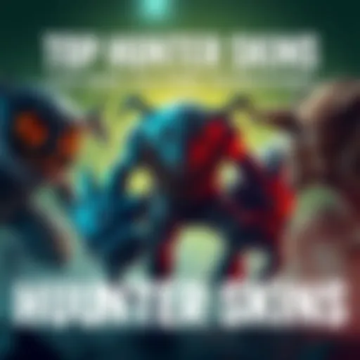 A lineup of intimidating hunter skins in a game, showcasing designs that evoke a sense of dread