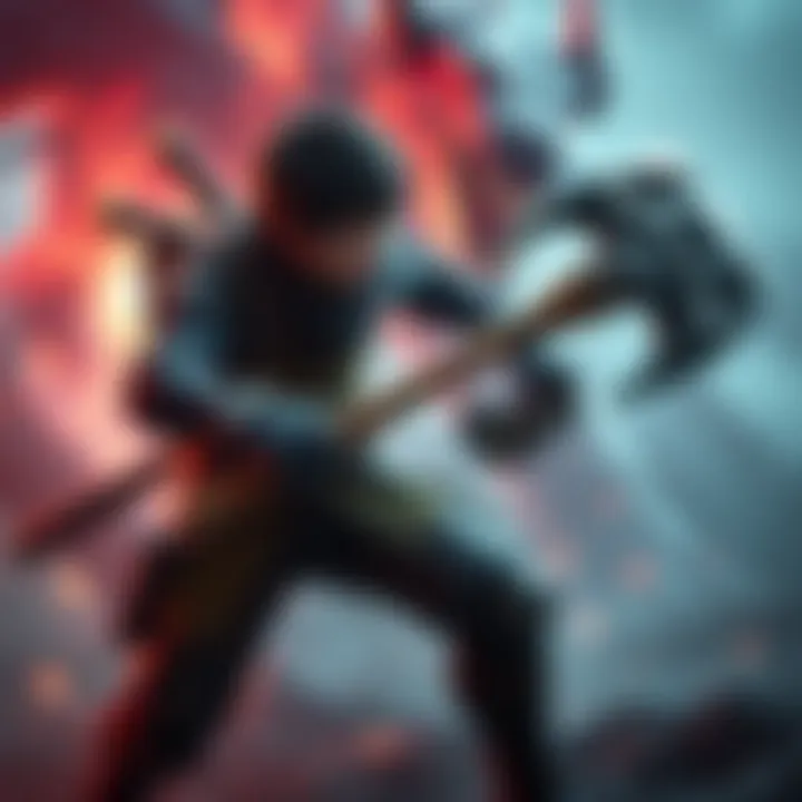 Hunter wielding Switch Axe A Monster Hunter character in action, skillfully using a Switch Axe against a monster.