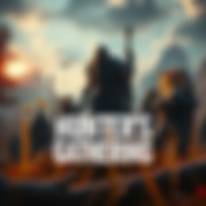 A promotional image featuring characters and landscapes from Hunter's Gathering, highlighting its themes and style, alongside elements from Steel Frontiers.