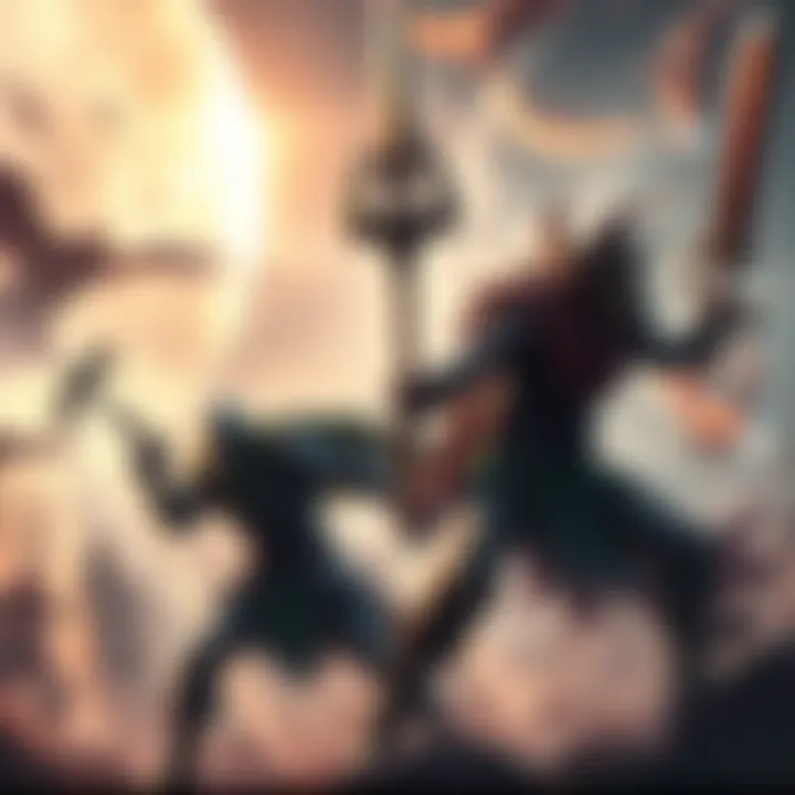 Hunters and Titans in action Hunters and Titans showcasing their abilities in a battle scene from Ash and Iron.