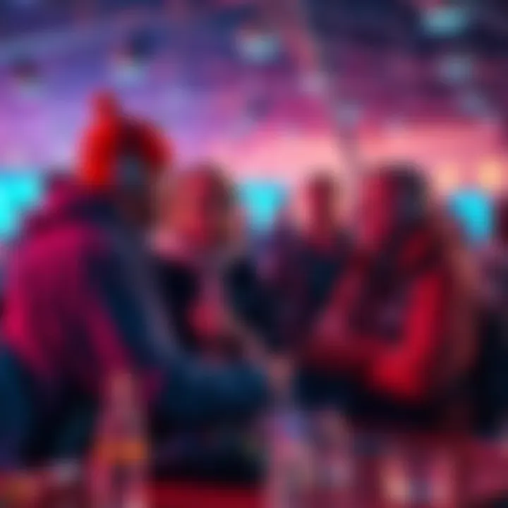 Hunters discussing creative visual elements at a workshop