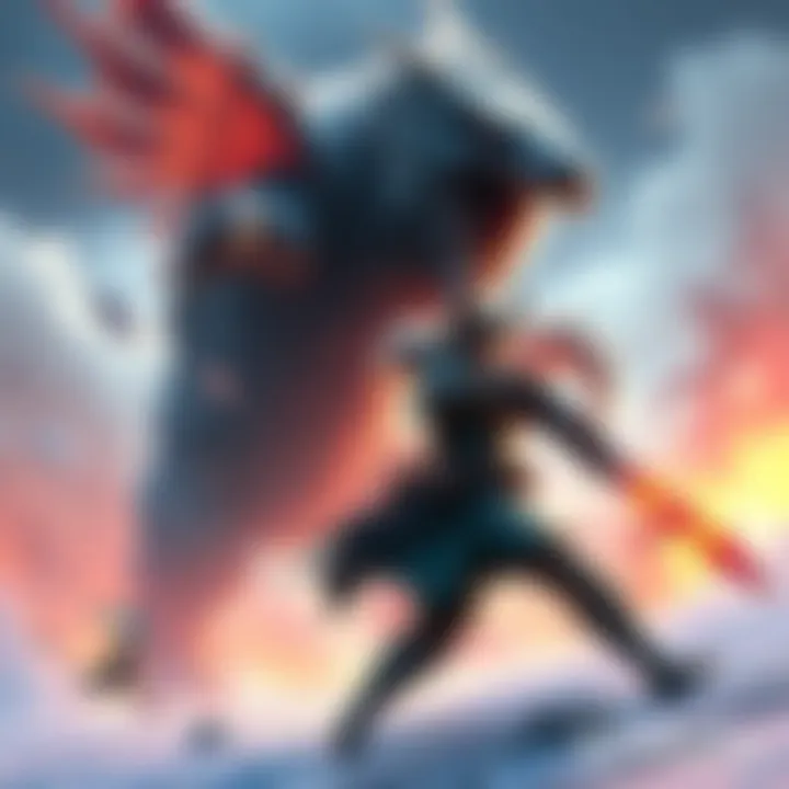 A player using the Hunting Horn and Gunlance to battle a monster in Iceborne, showcasing dynamic combat