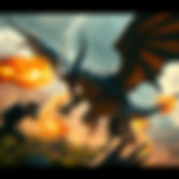 Hunting Bayle A fierce ancient wyvern named Bayle unleashing fire and thunder attacks in a wild landscape while hunters prepare for battle.