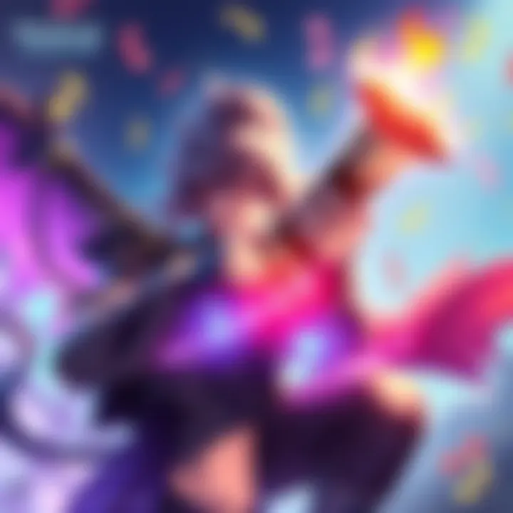 Hunting Horn in Action A character in Monster Hunter playing the Hunting Horn, surrounded by vibrant colors and musical notes, showcasing the weapon's stylish design and animated gameplay.