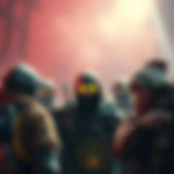 A group of gamers teaming up, focused on playing Hushed Saint on Xbox, sharing tips and encouragement.