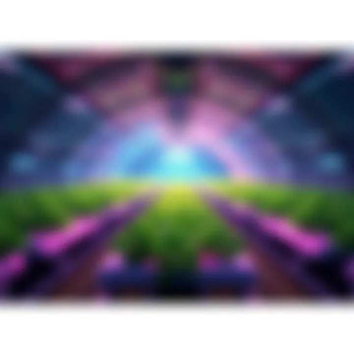 A view of the Hy-BRO-ponic Dome Complex showcasing green crops growing in a controlled environment using hydroponic technology.