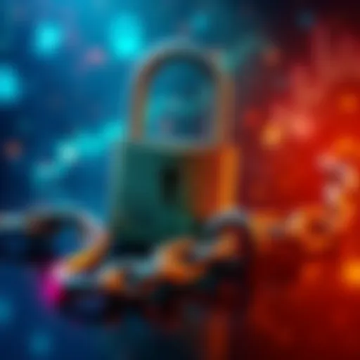 A graphic representation of stolen assets linked to Hydra-Q from Multi-CO, showcasing a lock and broken chain symbolizing security breach.