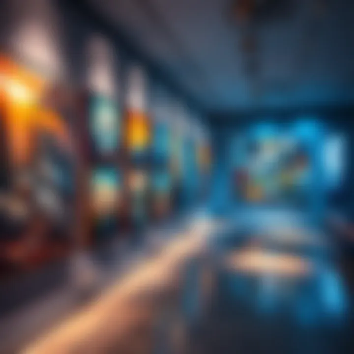 A gallery wall filled with hyper-realistic paintings depicting everyday objects and scenes, showcasing intricate details and vibrant colors.