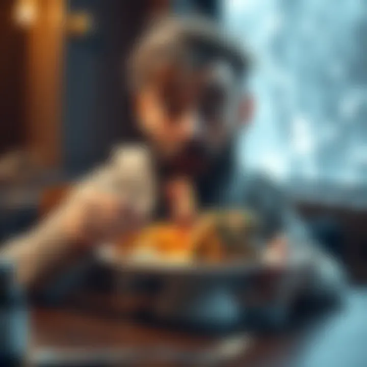 Ice Poseidon sitting at a table, tasting a plate of guinea pig in Peru, showcasing his surprised expression