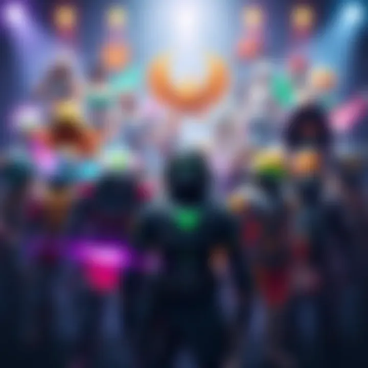 A colorful display of various icon skins for characters in a video game battle pass, showcasing player customization.