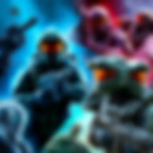A collage of remastered FPS games including characters and scenes from Halo and other classic titles
