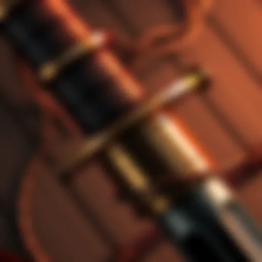 A close-up of a beautifully crafted sword symbolizing a strong character from modern literature.