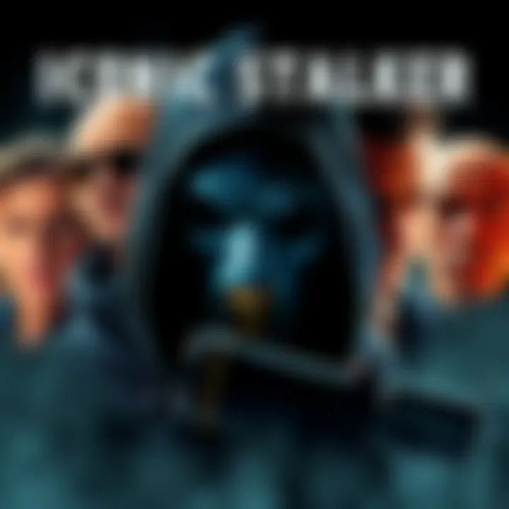 A collage of famous stalker characters from movies and TV shows, showcasing their menacing expressions and eerie presence.