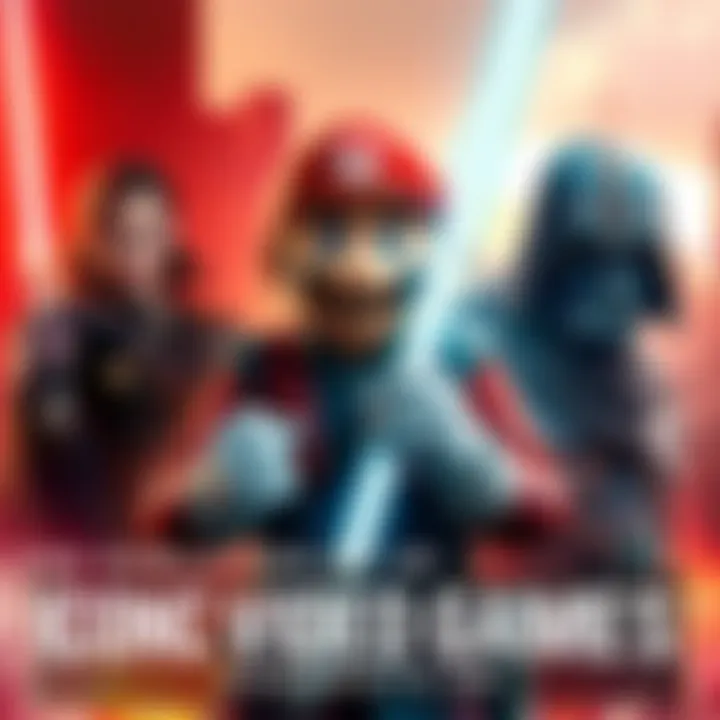 A collage of characters from popular video game series like Star Wars Jedi, Super Mario, and Assassin’s Creed, showcasing their unique designs and styles