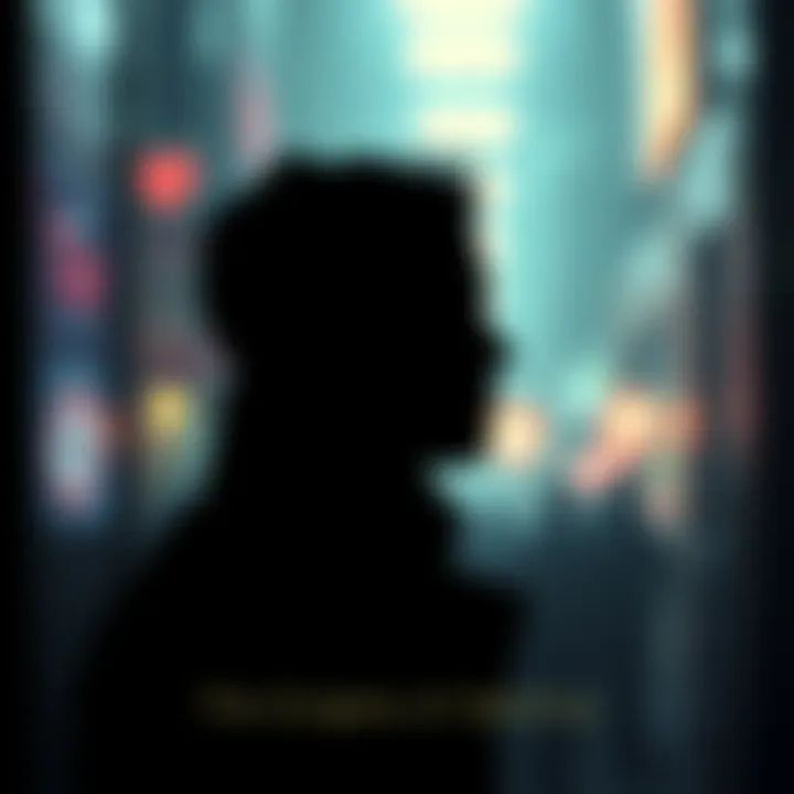 The Enigma of Identity A silhouette of a person with a blurred background representing identity and fame.