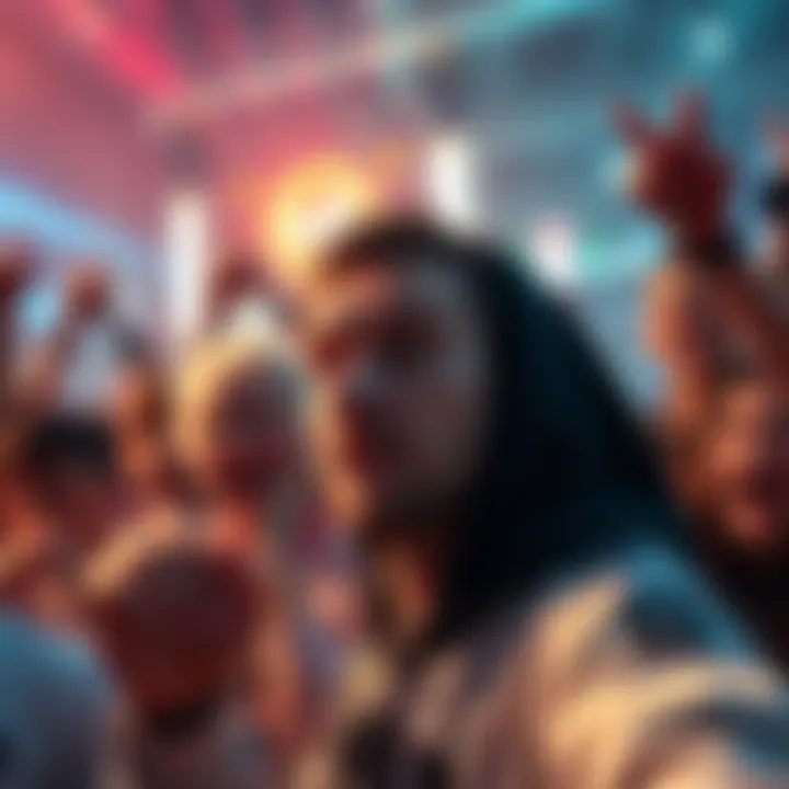 Idubbbz announcing his exit from the Creator Clash event, with fans reacting in the background.