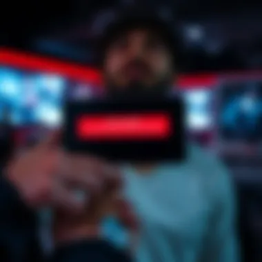 A smartphone displaying an error message while trying to load IGN comments, with a frustrated user in the background