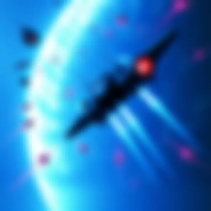 Cover of Ikaruga showing the spaceship battling enemies in a vibrant blue and white background.