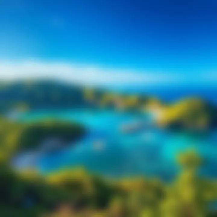 A breathtaking view of Iki Island's coast with clear blue waters and lush greenery