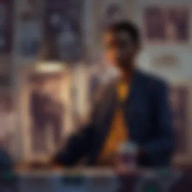 A character named Ikora is shown in a thoughtful pose, with a backdrop of old photographs depicting Lodi's life in the 1960s, highlighting the emotional weight of family ties and history.