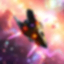 A spaceship flying through a colorful galaxy, symbolizing the launch of Imbue Starship Rogue.