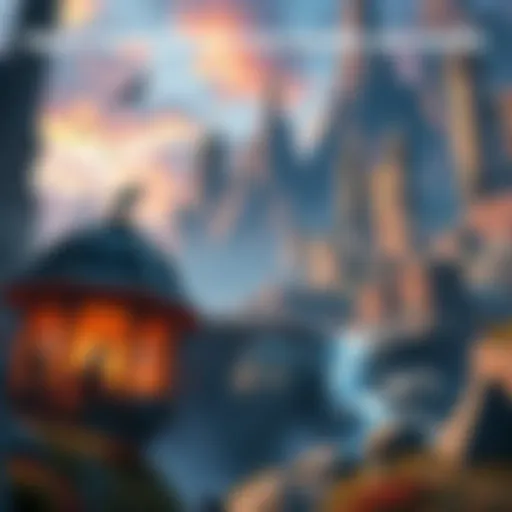 A collection of fantasy game scenes showcasing detailed environments and characters from immersive games like Elder Scrolls and Fallout.