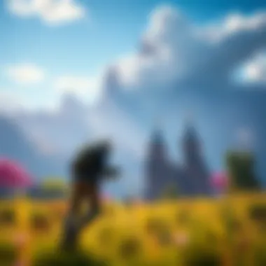 Immersive PC game scene A vibrant gaming scene with a character in action, surrounded by stunning landscapes and engaging narrative elements.