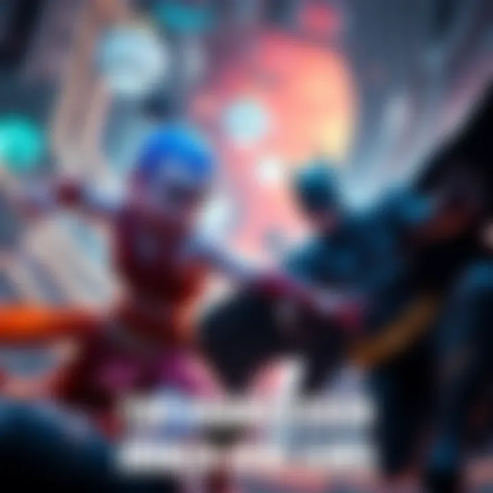 An artistic representation of characters from Avatar: The Last Airbender and Batman engaging in an immersive simulation game, showcasing unique gameplay elements and vibrant environments.