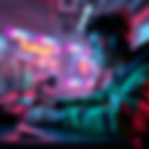 A gamer engaged in an immersive sim, solving problems creatively within a virtual environment.