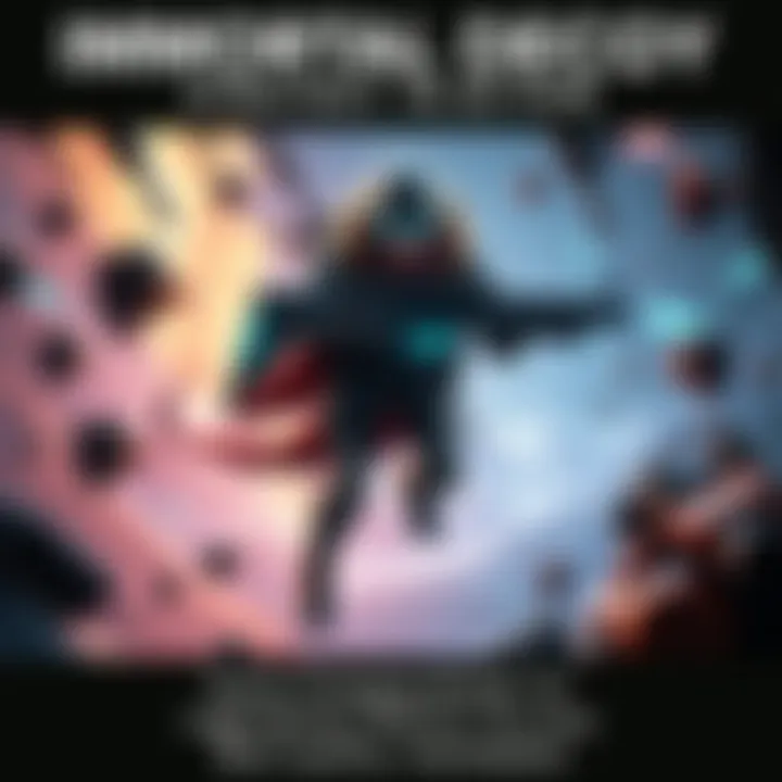 A character using the Immortal Decoy strategy during a legendary mission, surrounded by dynamic gameplay elements and gear setups