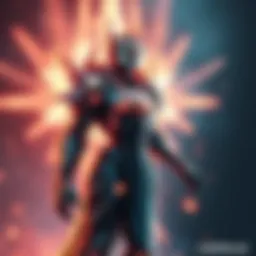 A powerful character in armor radiating energy, depicted as invincible and fast, symbolizing immortality and unmatched abilities.