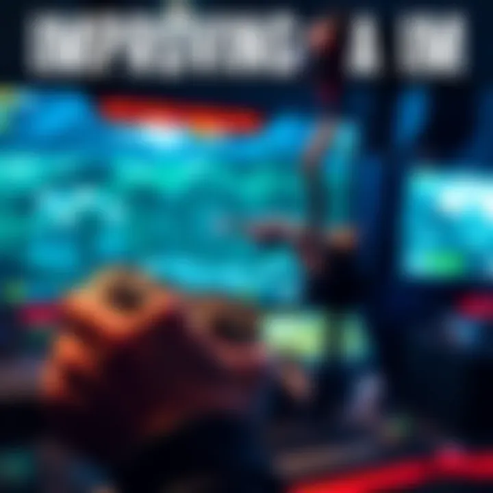 A gamer focusing on the screen while practicing shooting accuracy in a video game with a controller in hand