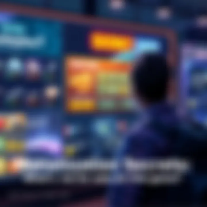 A game screen displaying various in-game purchase options and a player reviewing them