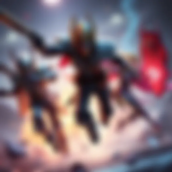 Inaros leading a team of three characters in an engaging gameplay scene, showcasing their unique skills and tactics.