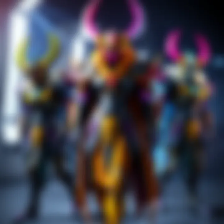 Inaros character in three different skins, showcasing vibrant colors and unique designs, enhancing gameplay appeal.