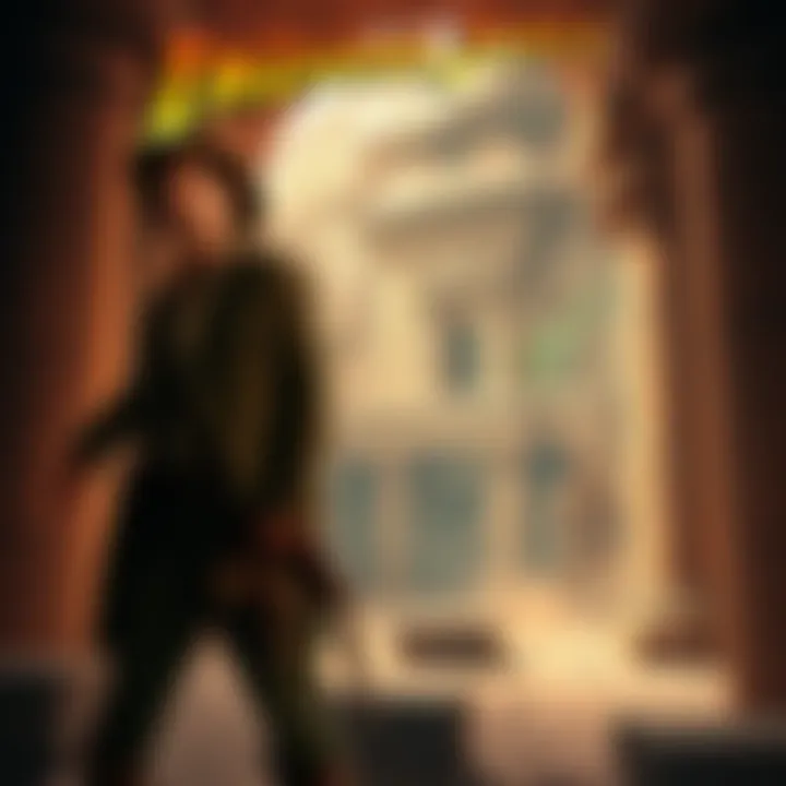 Indiana Jones searching for collectibles inside a dusty temple